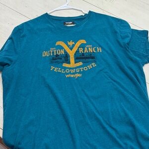 Wrangler Blue Graphic Tee with Yellow Accents